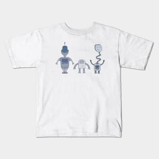 Three Adorable Robots Kids T-Shirt